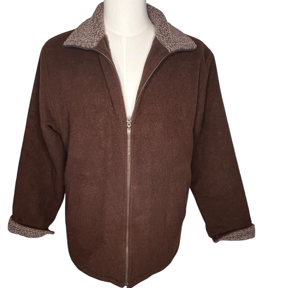 Peruvian Link Alpaca Wool Lined Zip Up Barn Jacket Coat Size M Sherpa Fleece - Picture 12 of 16